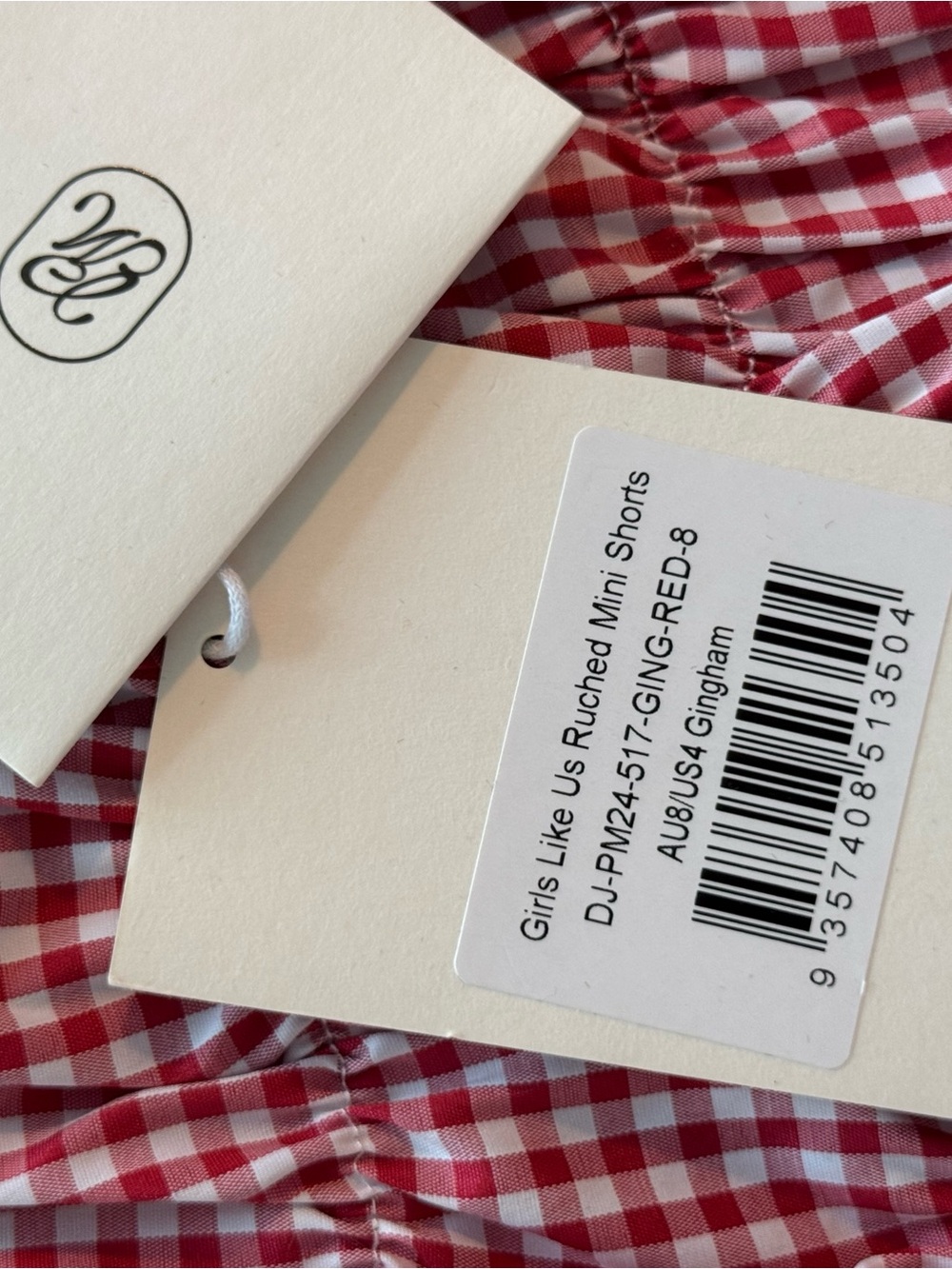 Peppermayo Red and White Gingham Ruffle Shorts - Picture 6 of 6